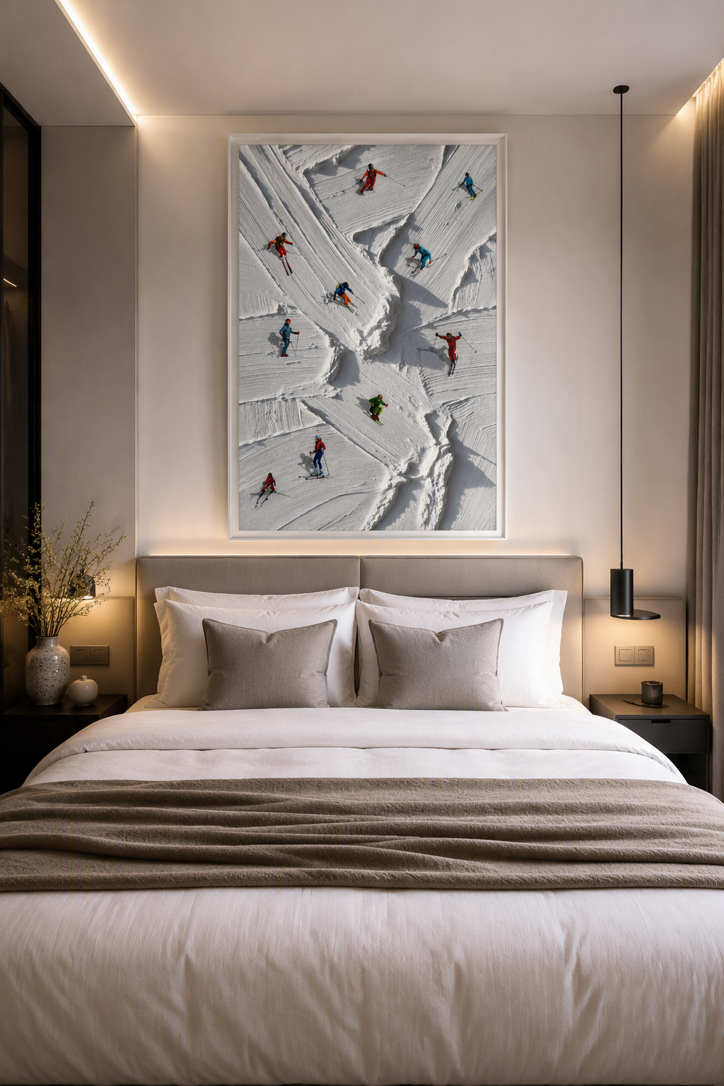Off-Piste — Textured Framed Ski Slope Wall Art Print