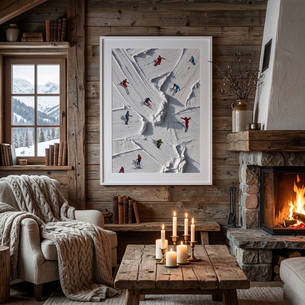 Off-Piste — Textured Ski Slope Wall Art Print
