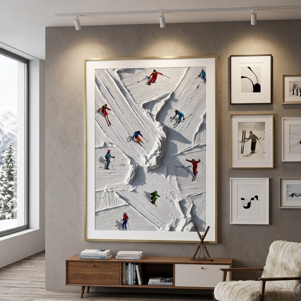 Off-Piste — Textured Ski Slope Wall Art Print