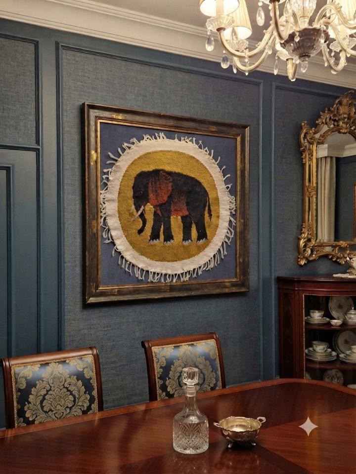The Elephant — Handwoven Wool Wall Hanging