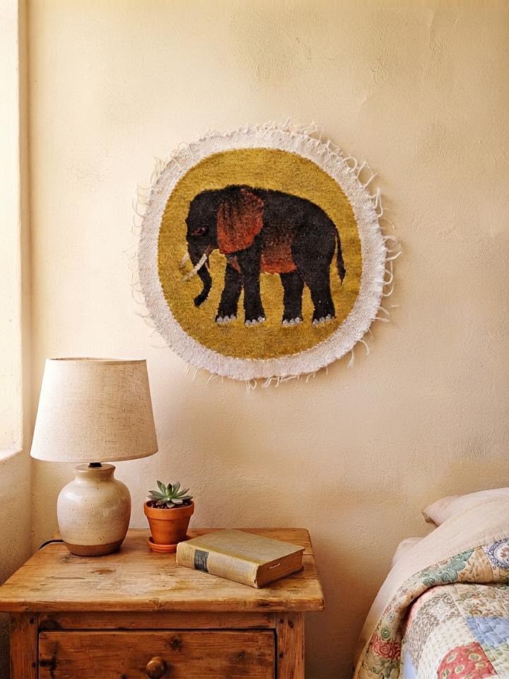 The Elephant — Handwoven Wool Wall Hanging