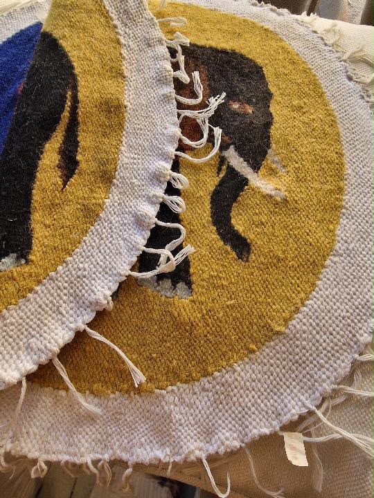Two Hens — Handwoven Wool Wall Hanging