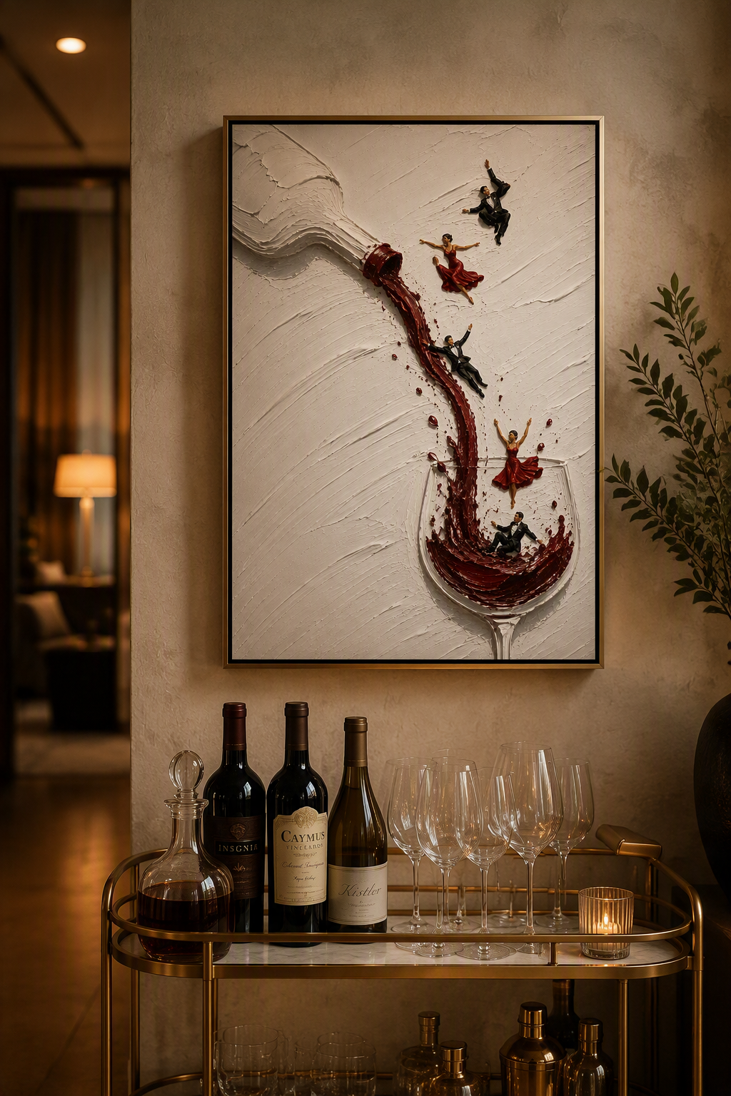 La Fête - Textured Wine Pour Wall Art Print
