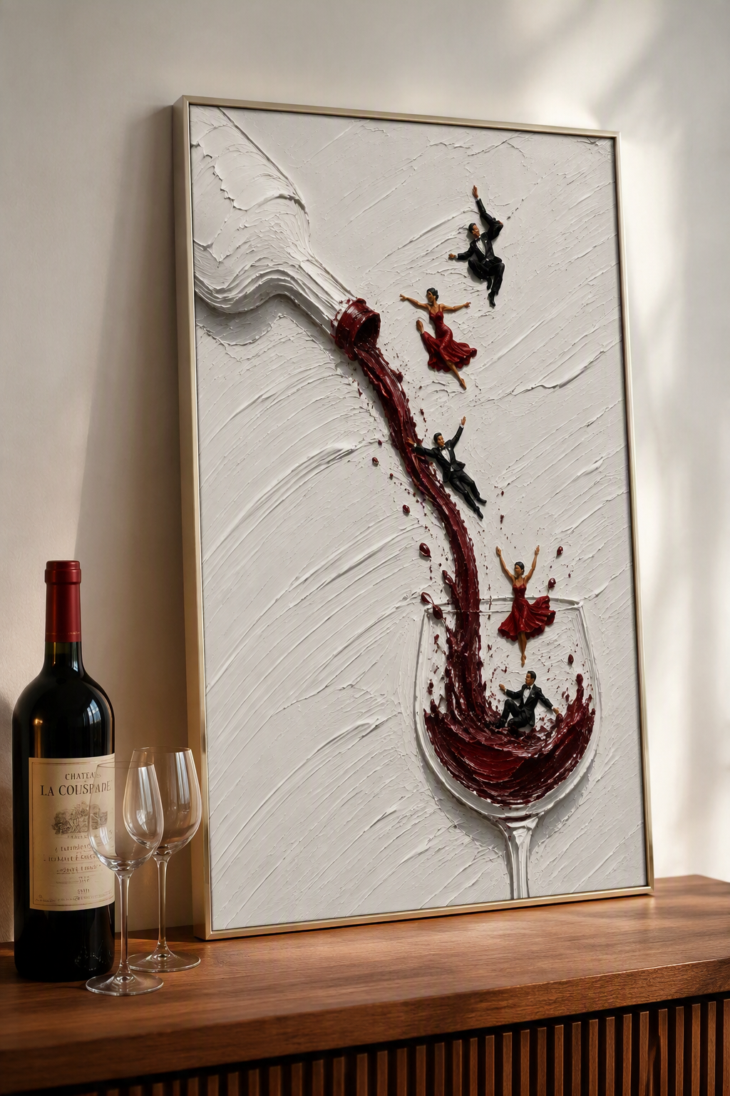 La Fête - Textured Wine Pour Wall Art Print