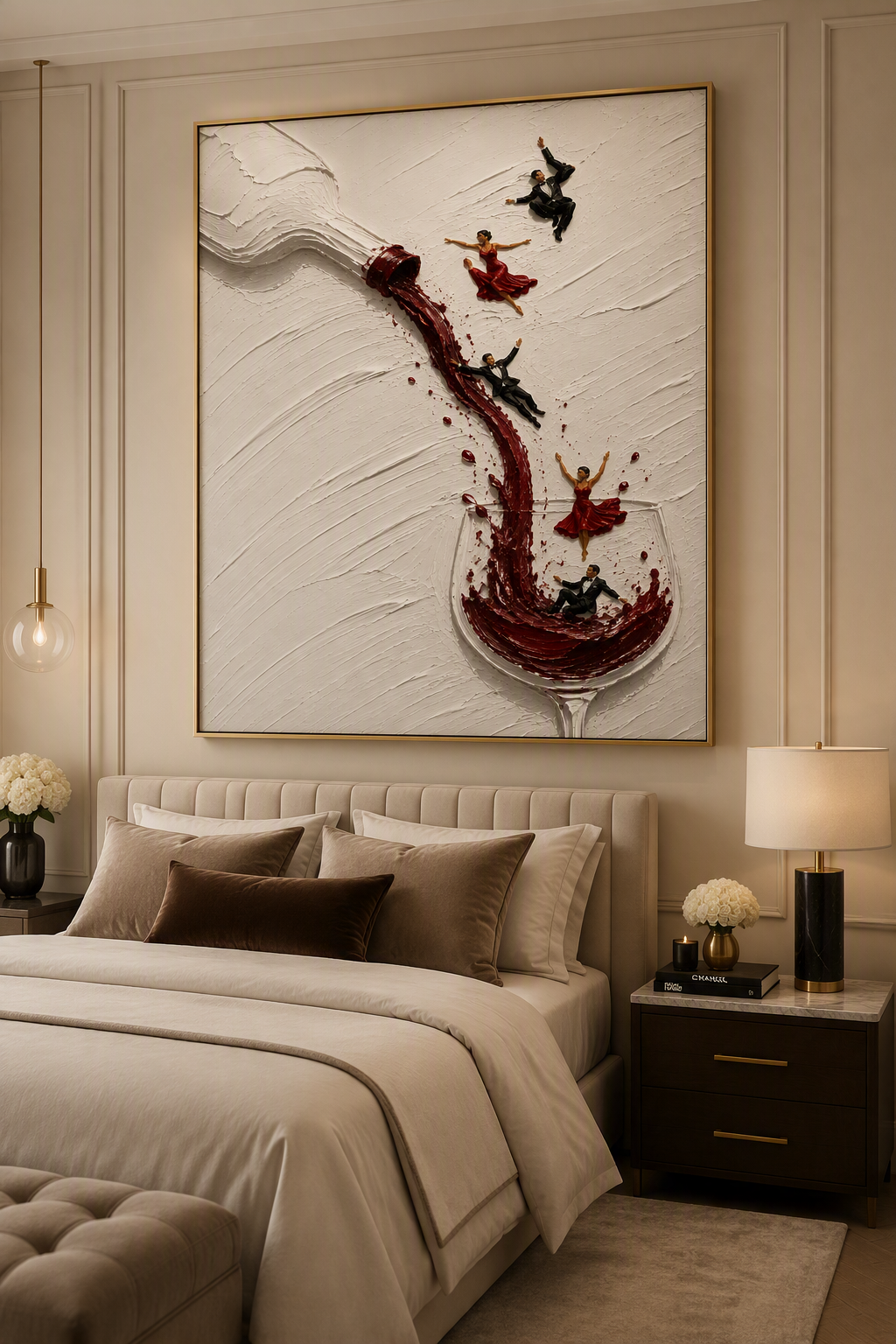 La Fête - Textured Wine Pour Wall Art Print