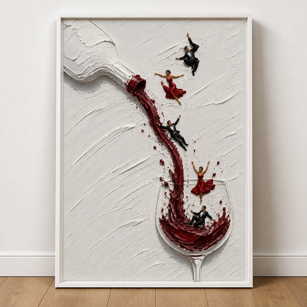 La Fête - Textured Wine Pour Wall Art Print