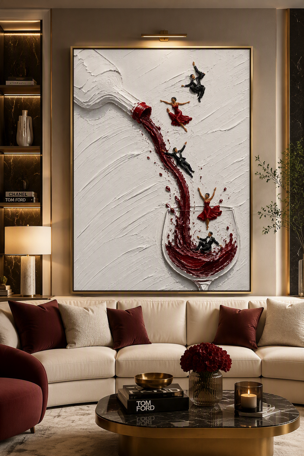 La Fête - Textured Wine Pour Wall Art Print